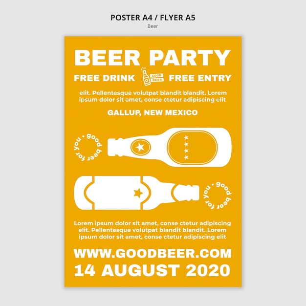 Free PSD beer party flyer template