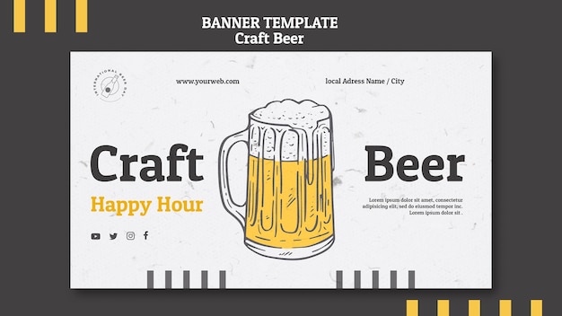 beer with foam banner template