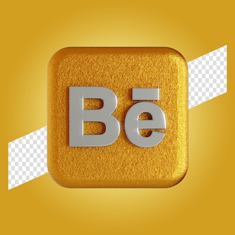 Изолированная иллюстрация 3d рендеринга приложения логотипа behance