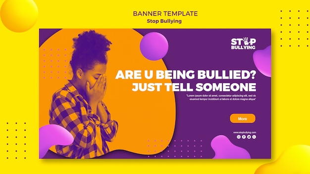 Being bullied, talk to someone banner template