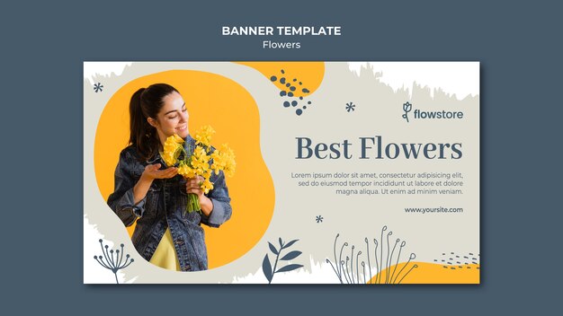 Best bouquet of flowers banner template