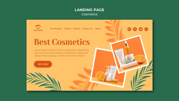 Free PSD best cosmetics landing page template