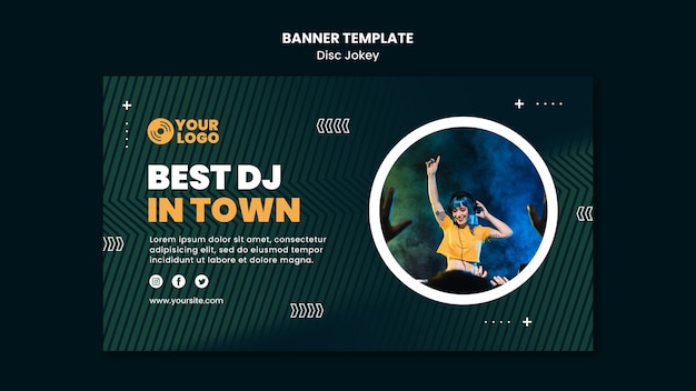 Free PSD best dj in town banner template