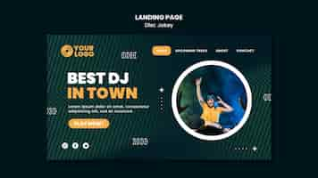 Free PSD best dj in town landing page template