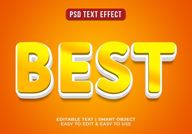 Бесплатный PSD Лучший редактируемый 3d-текст