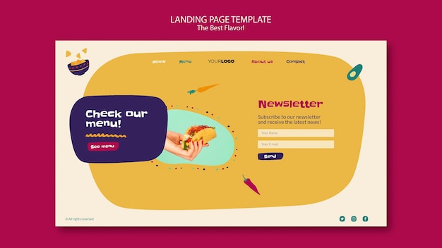 Free PSD the best flavor landing page design