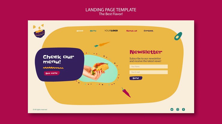 मुफ़्त PSD the best flavor landing page design