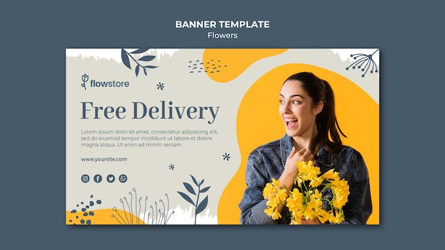 Best flower shop free delivery banner