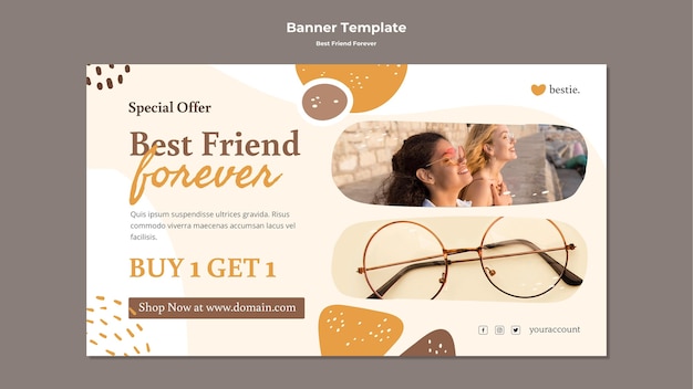 Free PSD best friends forever banner template