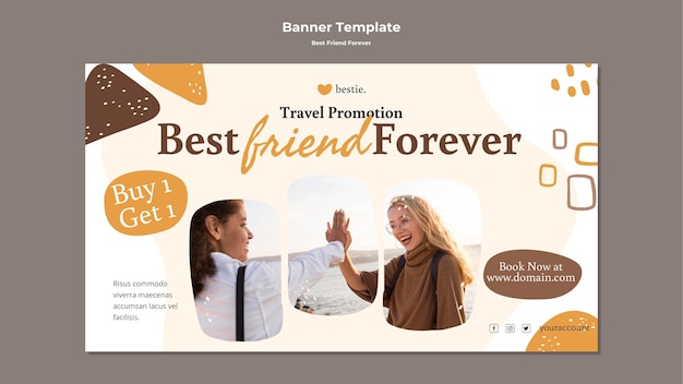 Free PSD best friends forever banner template