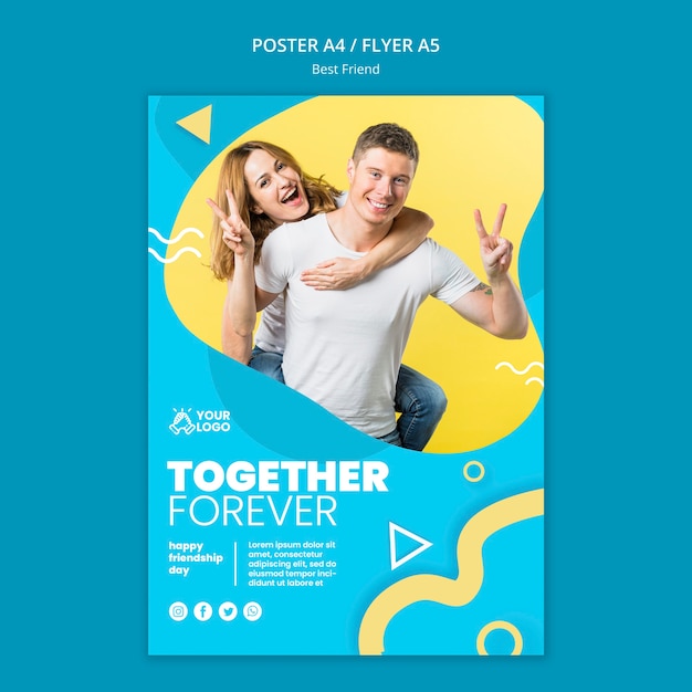 Free PSD best friends poster template design