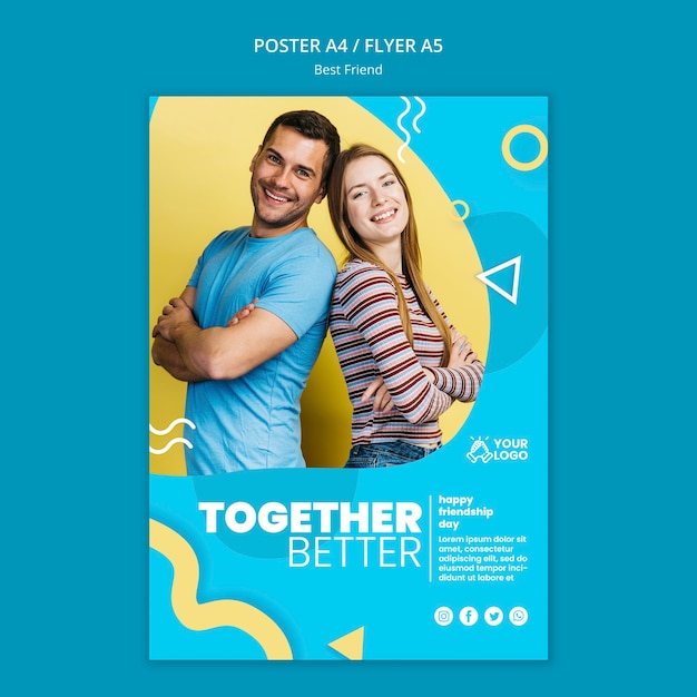 Free PSD best friends poster template style