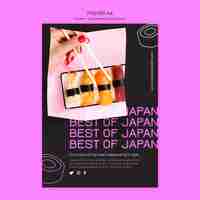 Free PSD best of japan sushi restaurant poster template