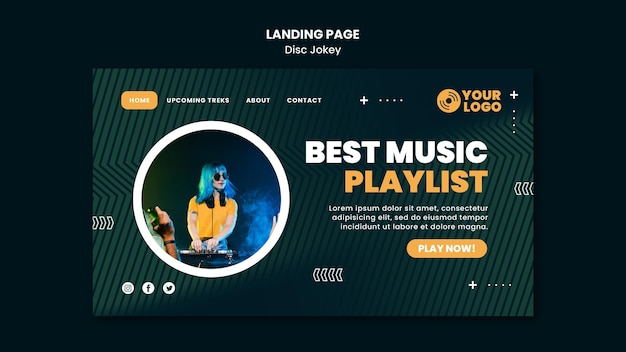 Best music playlist landing page template