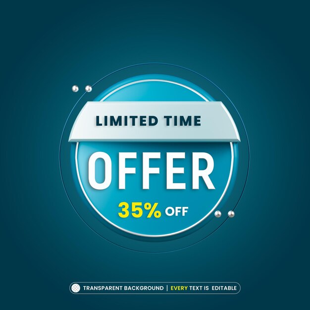 best offer 3d sale banner design template
