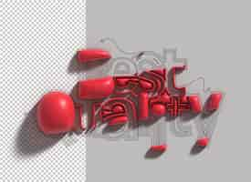 Free PSD best quality lettering 3d line art transparent psd font design