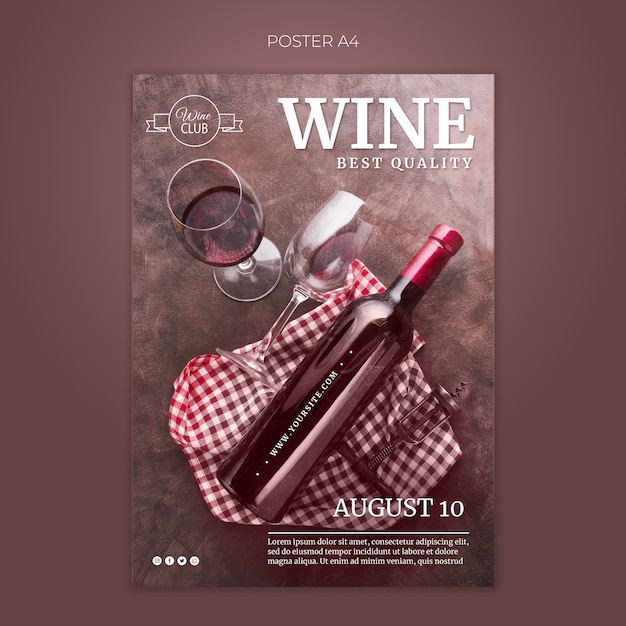 Best quality wine poster template