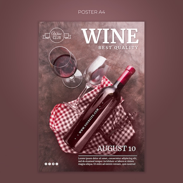 best quality wine poster template