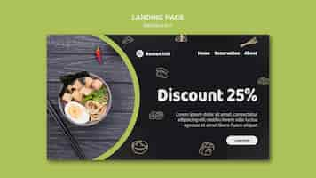 PSD gratuito il miglior modello di pagina di destinazione del ristorante ramen