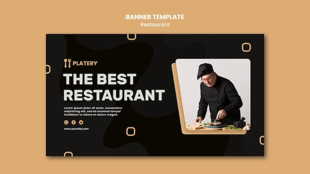 Free PSD the best restaurant banner template