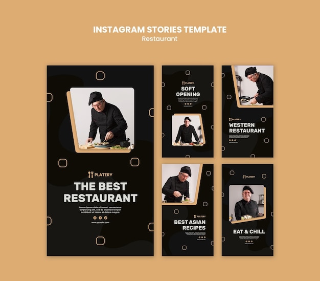 Free PSD the best restaurant instagram stories template