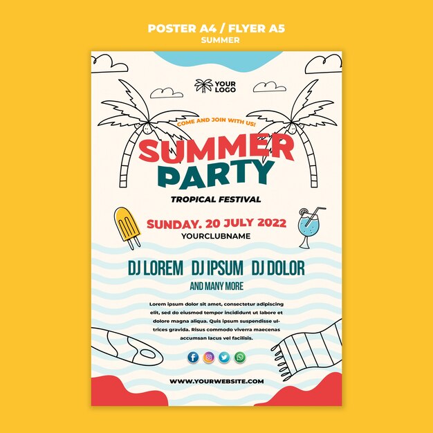 Best summertime party poster template