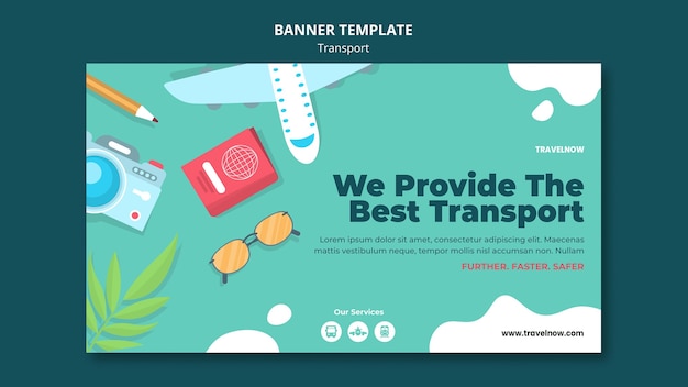 Free PSD best transport banner template