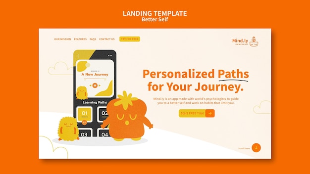 Free PSD better self landing page template