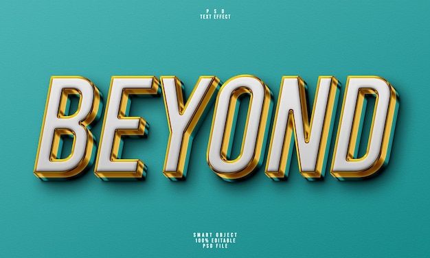 Free PSD beyond 3d editable text effect