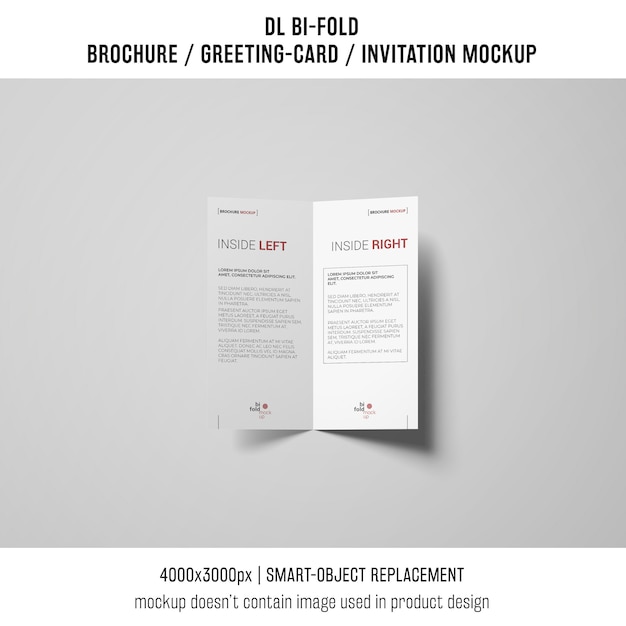 Bi-fold brochure or invitation mockup