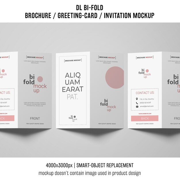 Bi-fold brochure or invitation mockup