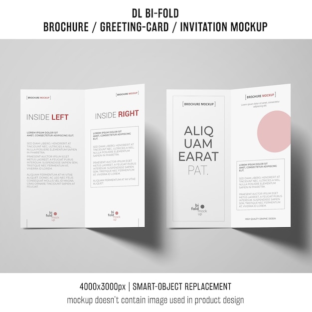 bi-fold brochure or invitation mockup