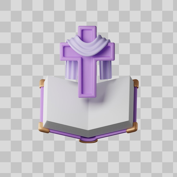 無料PSD イースター クロス 3 d イラストレーションと聖書