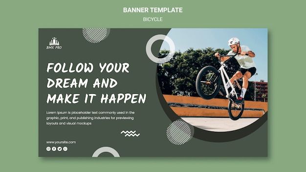 PSD gratuito modello di banner di biciclette