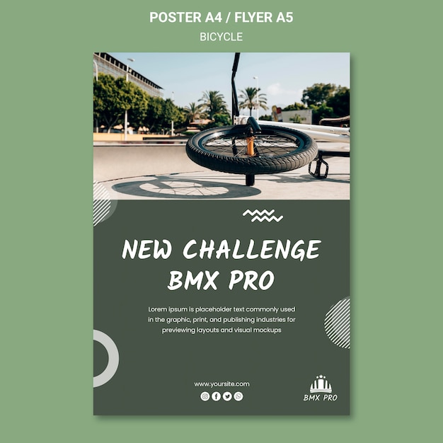 Free PSD bicycle flyer template concept