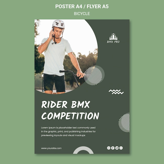 Free PSD bicycle flyer template theme