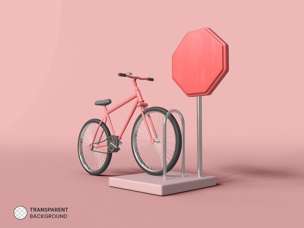 自転車アイコン分離 3 d レンダリング図