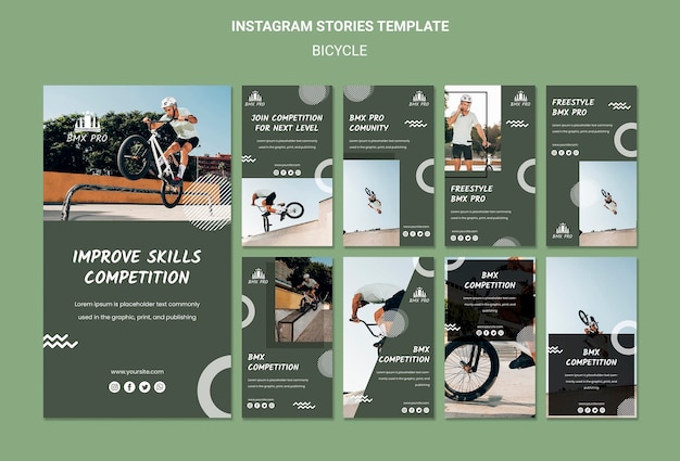 Modello di storie di instagram di biciclette