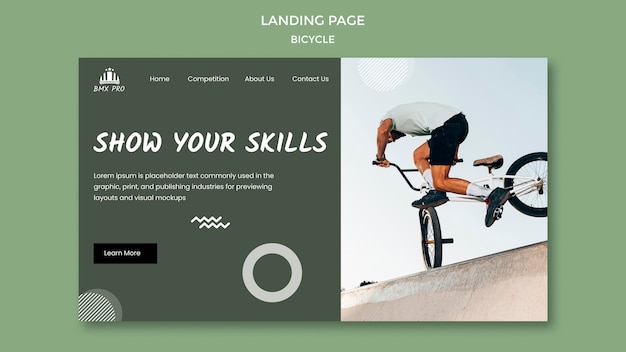 Bicycle landing page theme