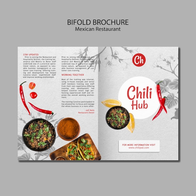 Bifold brochure for mexican restaurant