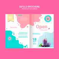 PSD gratuito modello di brochure frullato bifold