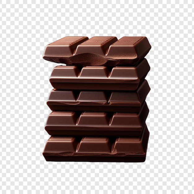 Free PSD big chocolate and small ones are each split into three parts isolated on transparent background