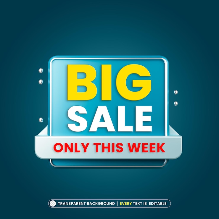 मुफ़्त PSD big sale banner template with editable text