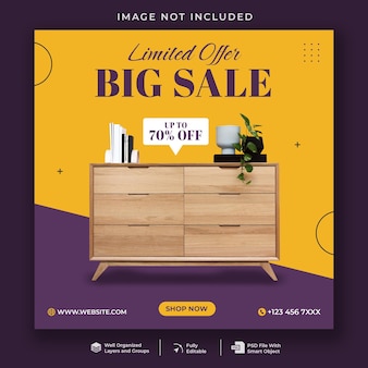 Big sale furniture social media post template