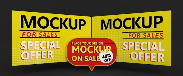 Big sale mock-up banner with special offer