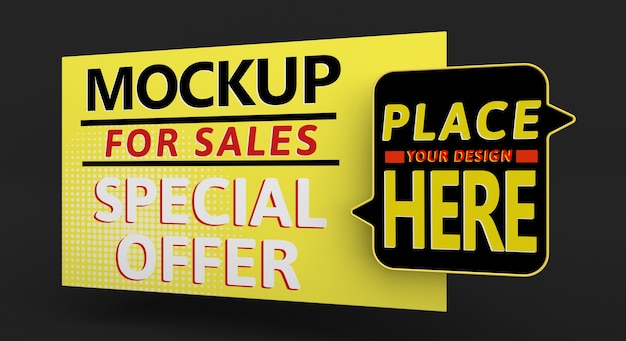 Big sale mock-up banner with special offer