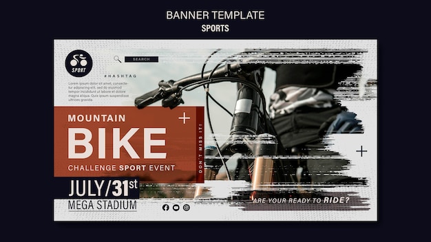 PSD gratuito modello di progettazione di banner per sport in bicicletta