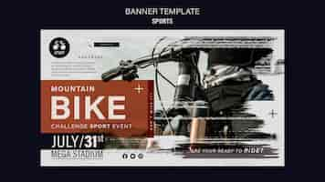 Free PSD bike sport banner design template