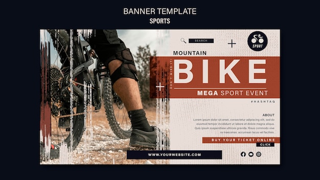 Free PSD bike sport banner design template