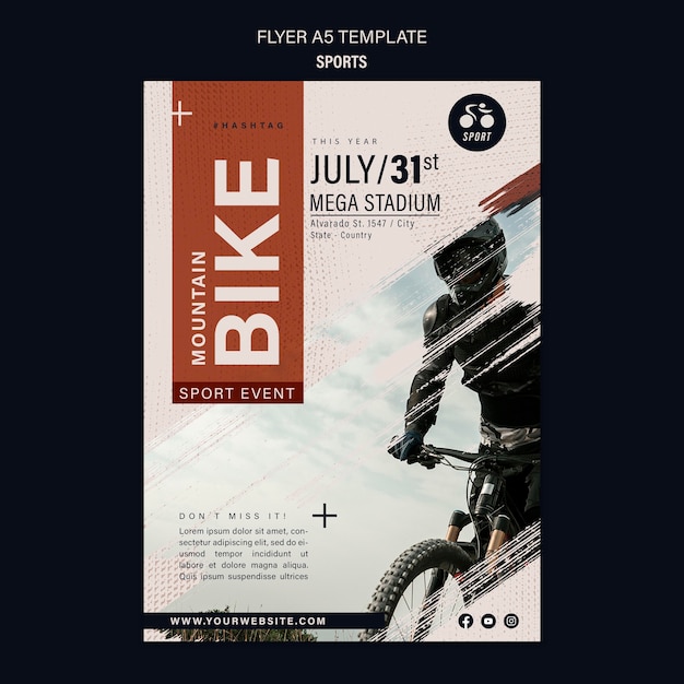 Free PSD bike sport flyer design template